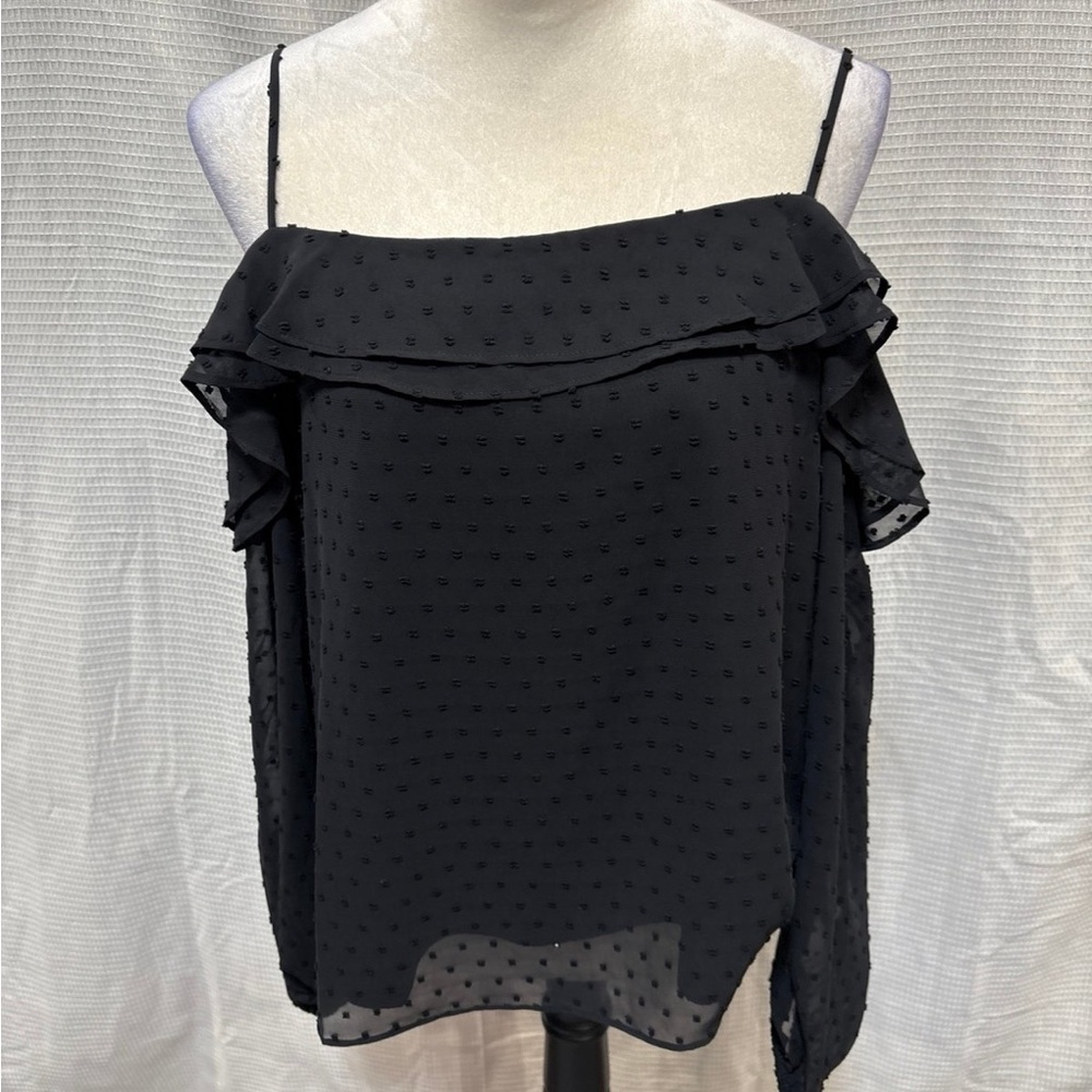 Ann Taylor Black Ruffle Camisole